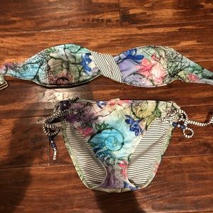 Lucky brand bandeau top and sidetie bottoms medium